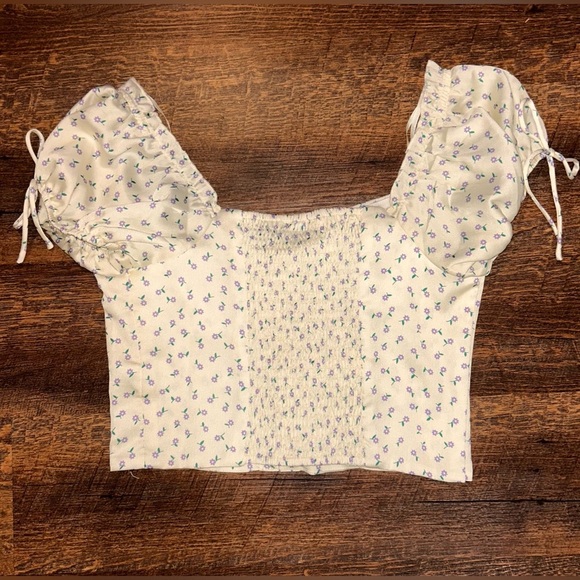 Princess Polly Allyson Top Yellow Size 8 Sweetheart Neckline Puff Sleeves - Picture 6 of 6